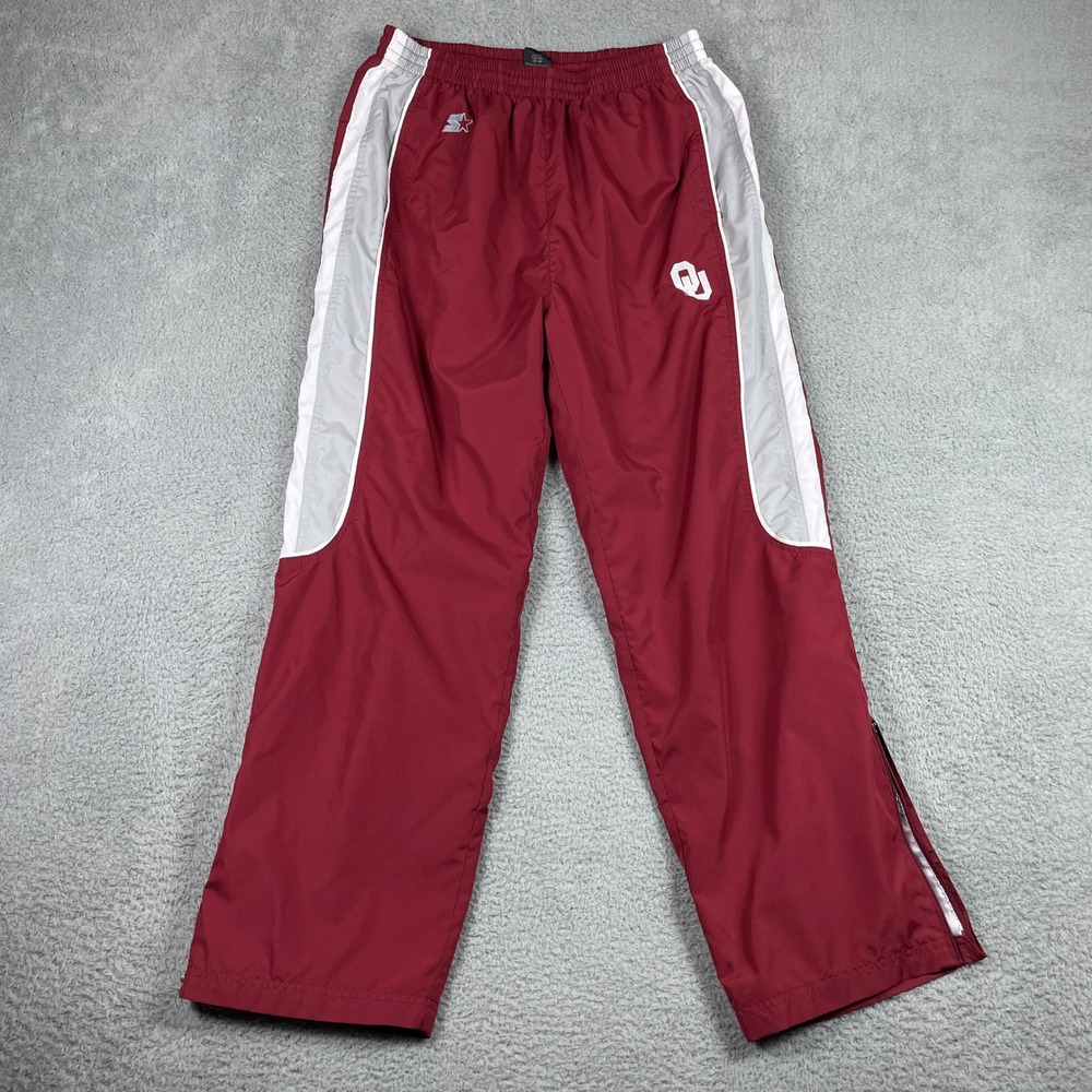 Oklahoma Sooners Mesh Lined Track Pants Mens Large Crimson Starter Y2K NCAA OU